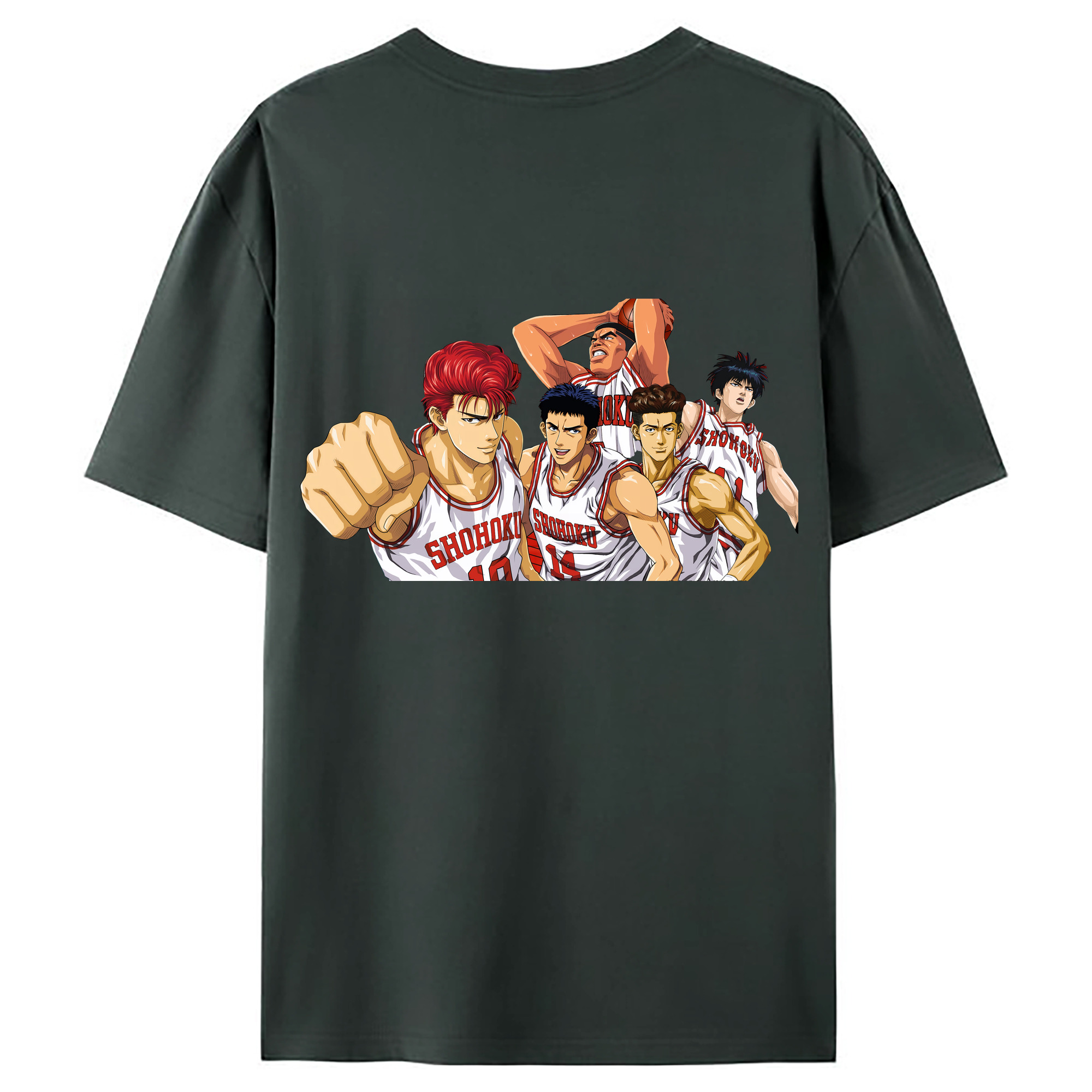 （画像用） SLAM DUNK／スラムダンク 綿100％ メンズ半袖Tシャツ（バックプリント） 通気性
